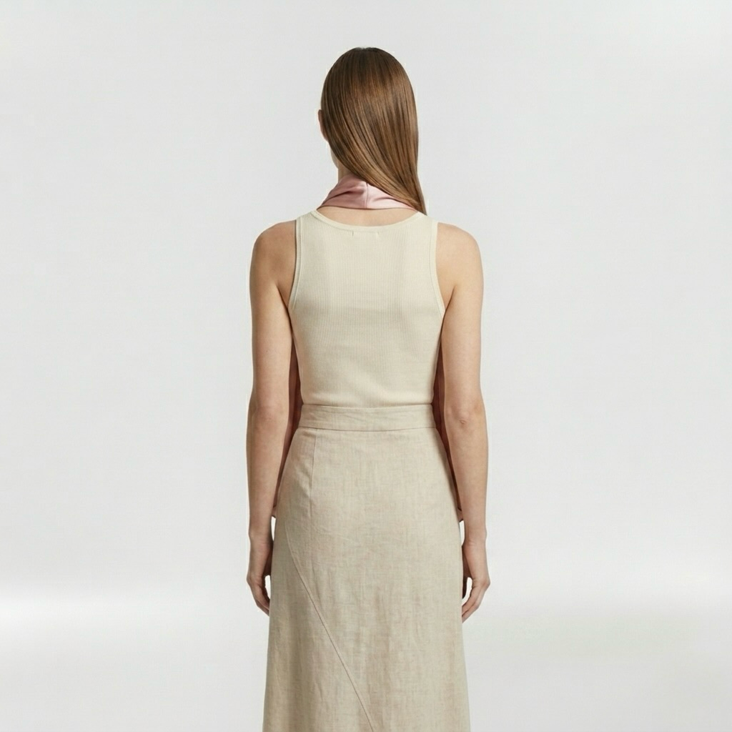 Splývavý halter top s efektem šátku